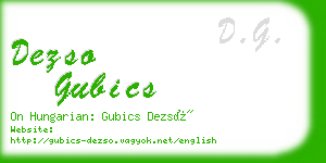 dezso gubics business card